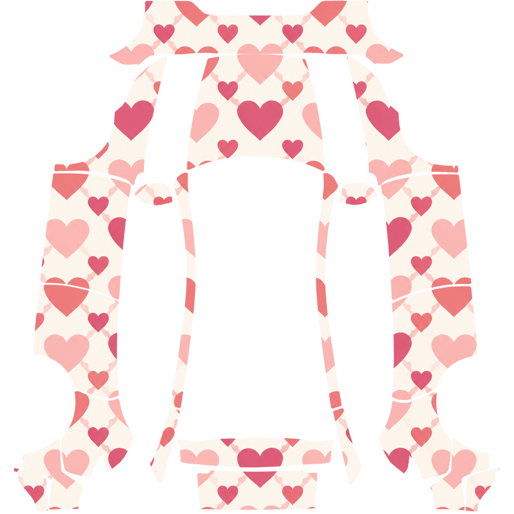 Valentine Rose Pink Hearts